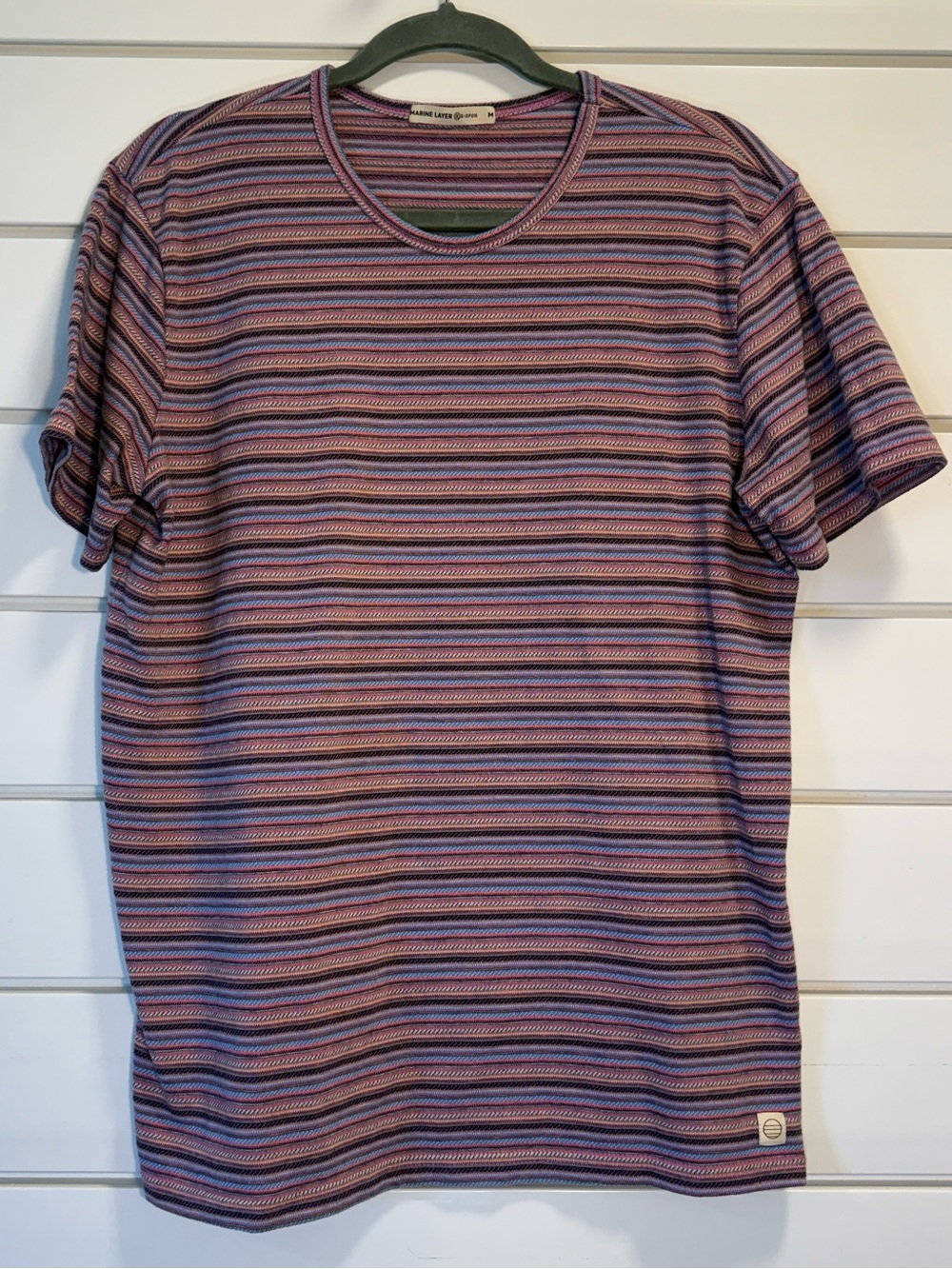 Marine Layer Purple Striped Short Sleeve Tee
